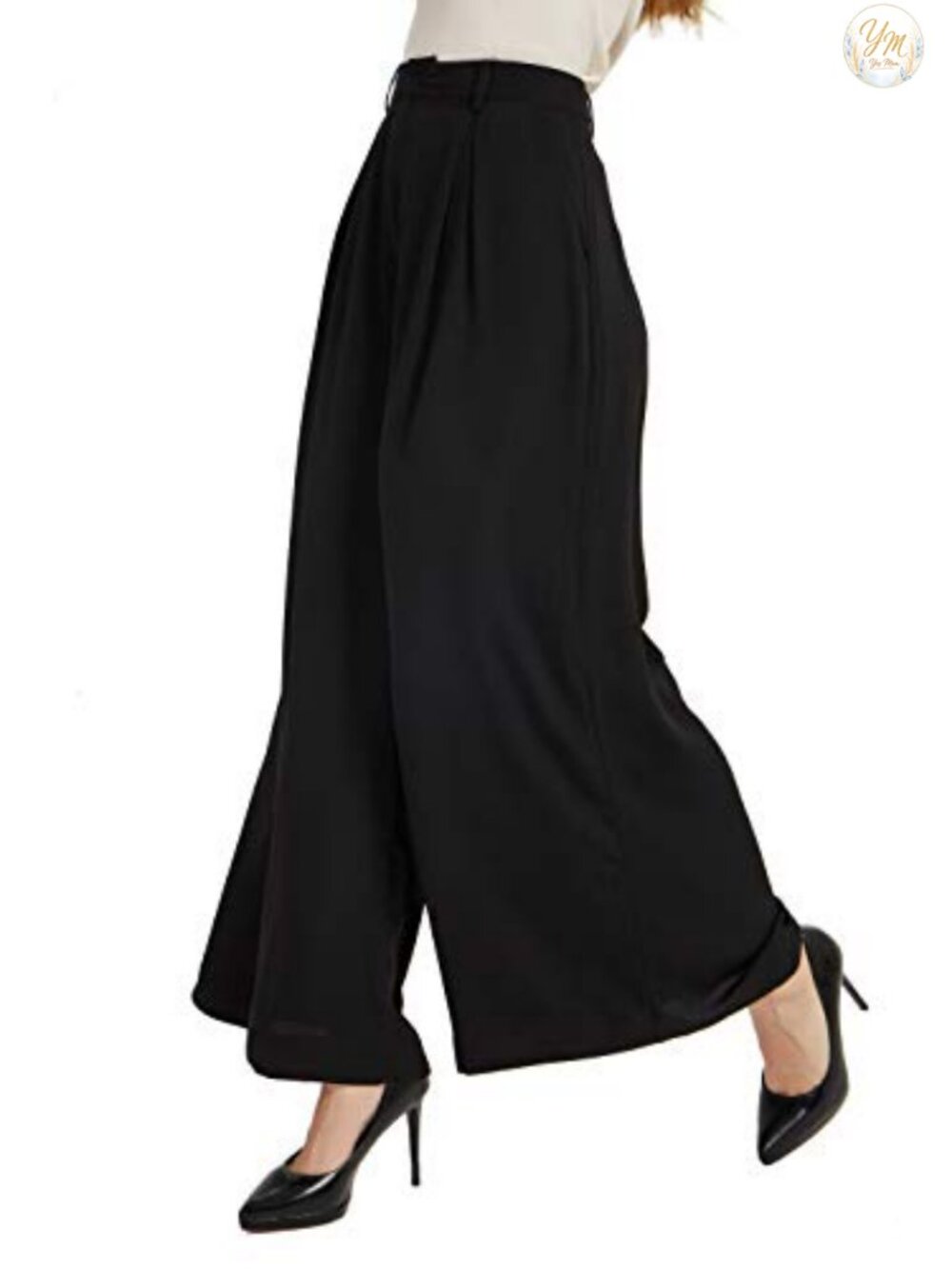 Tronjori Women's High Waist Wide Leg Palazzo Business Pants